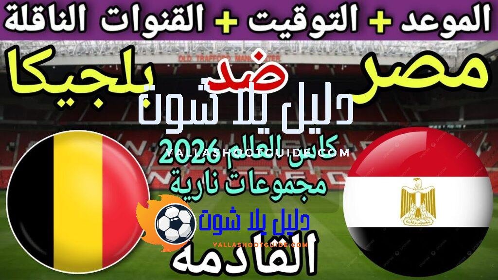 موعد مباراة مصر وبلجيكا القادمة في كأس العالم 2026 "ومجموعة