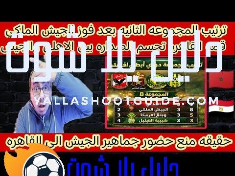 ترتيب المجموعه الثانيه دوري ابطال افريقيا وفوز الجيش الملكي ضد