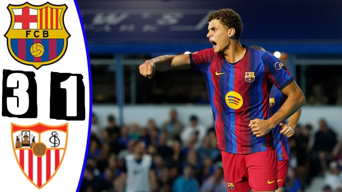 ملخص مباراه برشلونة وإشبيلية 3 - برشلونة وإشبيلية مباراة برشلونة